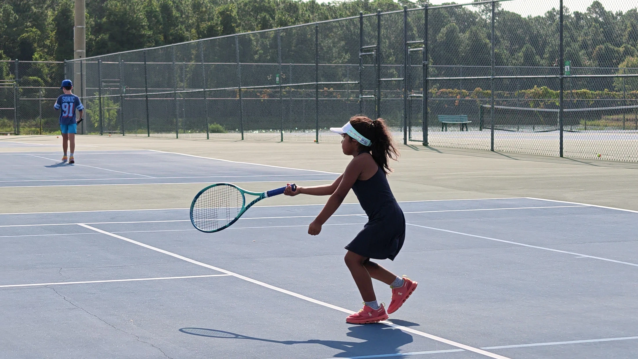 Early court — Penny's tennis training